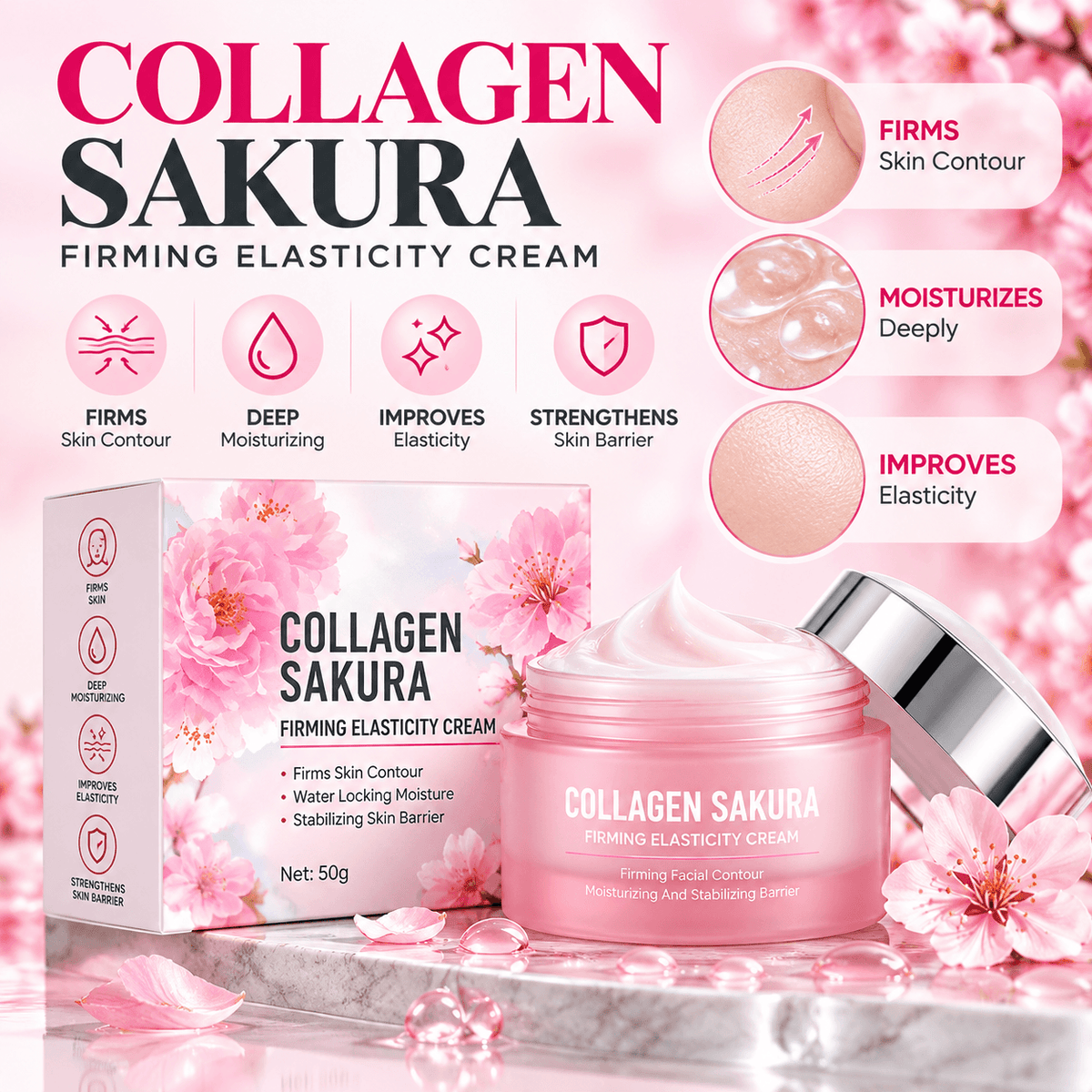 SADOER Collagen Sakura Firming Elasticity Cream